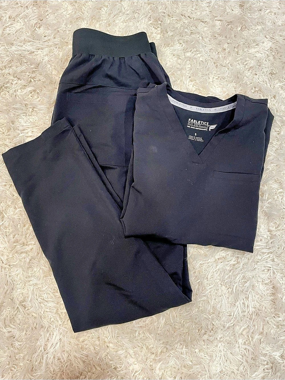 Fabletics Black Scrub Top & Pants